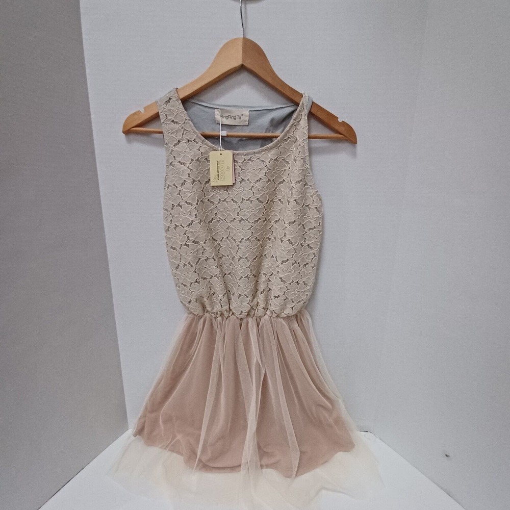 NWT RingRing‎ Ta Lace Knee Length Dress Korean Size F